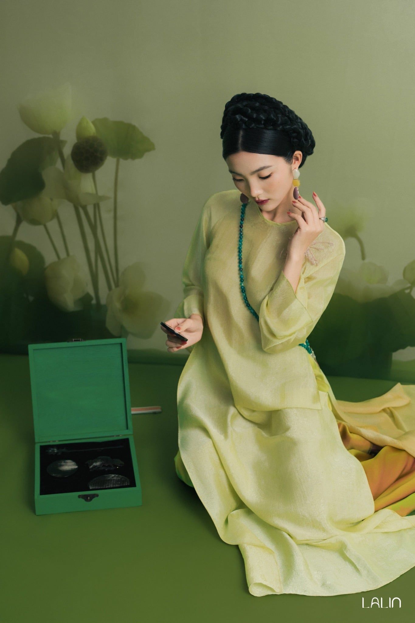 Áo Dài Tơ Tằm Lan Kim