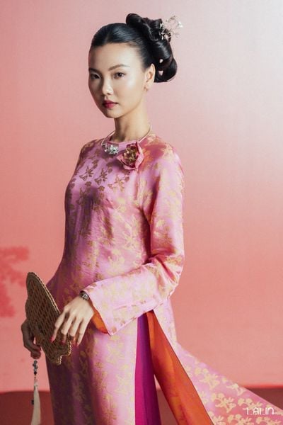  Áo Dài Tơ Tằm Liên Đan 