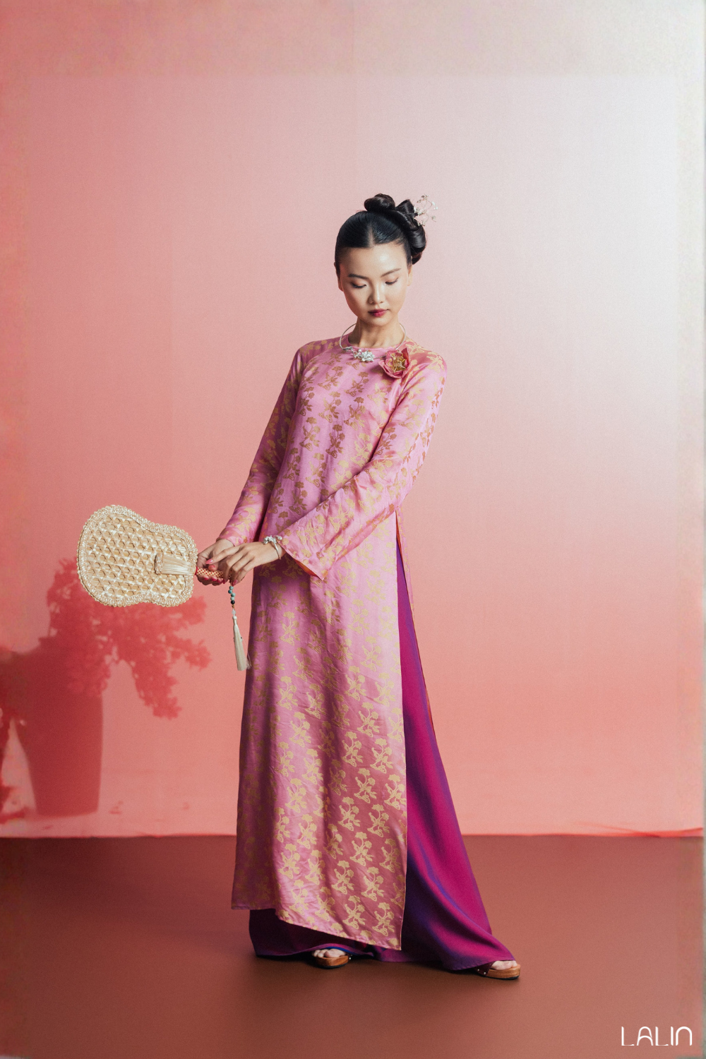 Áo Dài Tơ Tằm Liên Đan