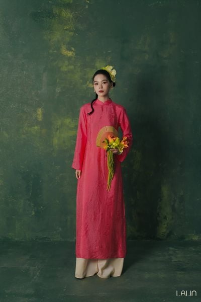  Áo Dài Tơ Tằm Đào Cúc 