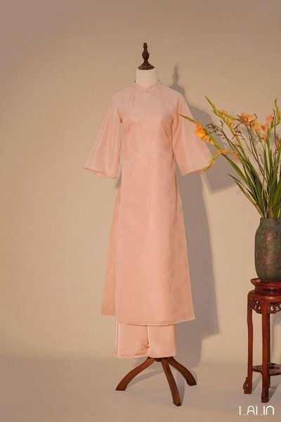  Áo Dài Tơ Tằm Mẫn Hoa 