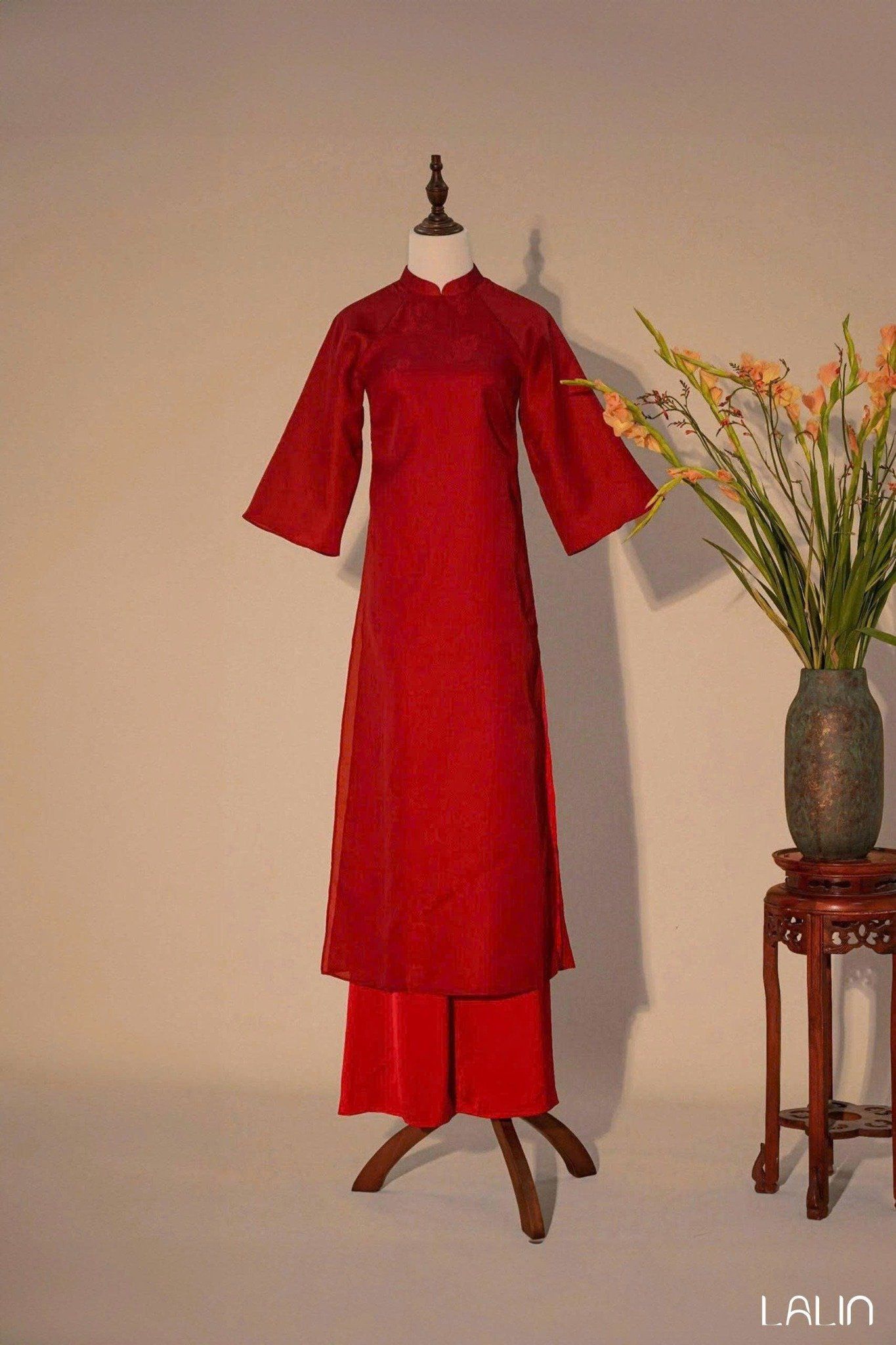 Áo Dài Tơ Tằm Mẫn Hoa