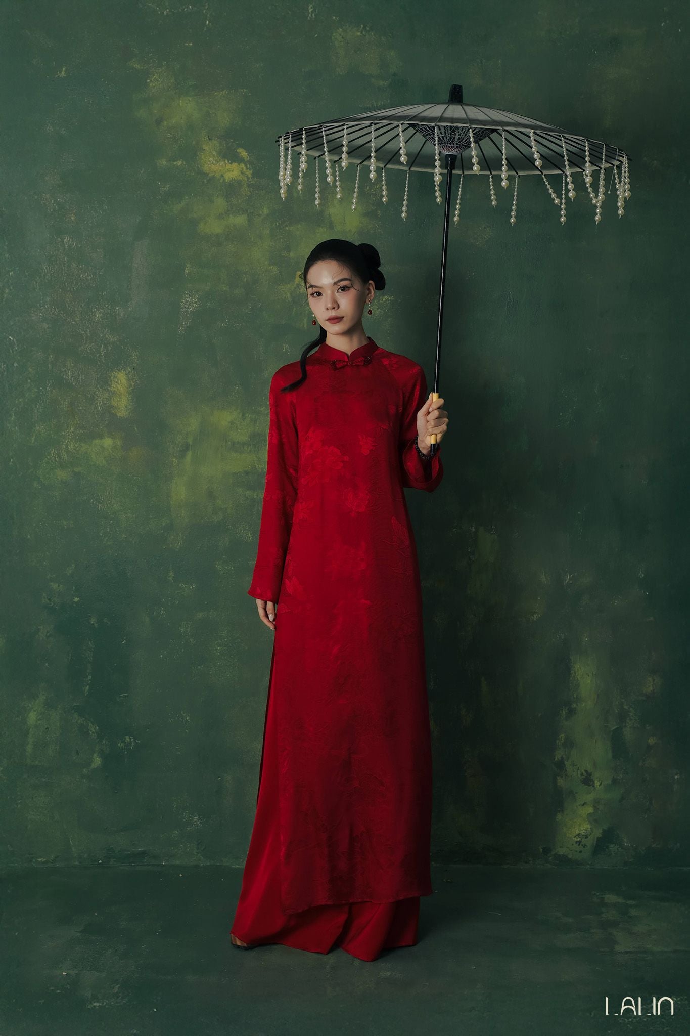 Áo Dài Tơ Tằm Giáng Kim