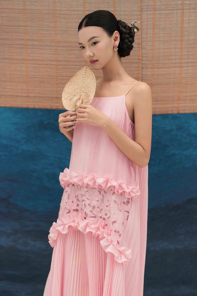  Đầm Lụa Xếp Ly Hạnh Liên 