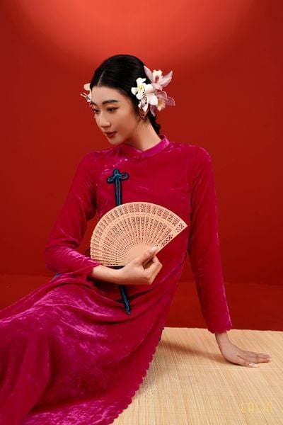  Áo Dài Nhung Diễm Châu 