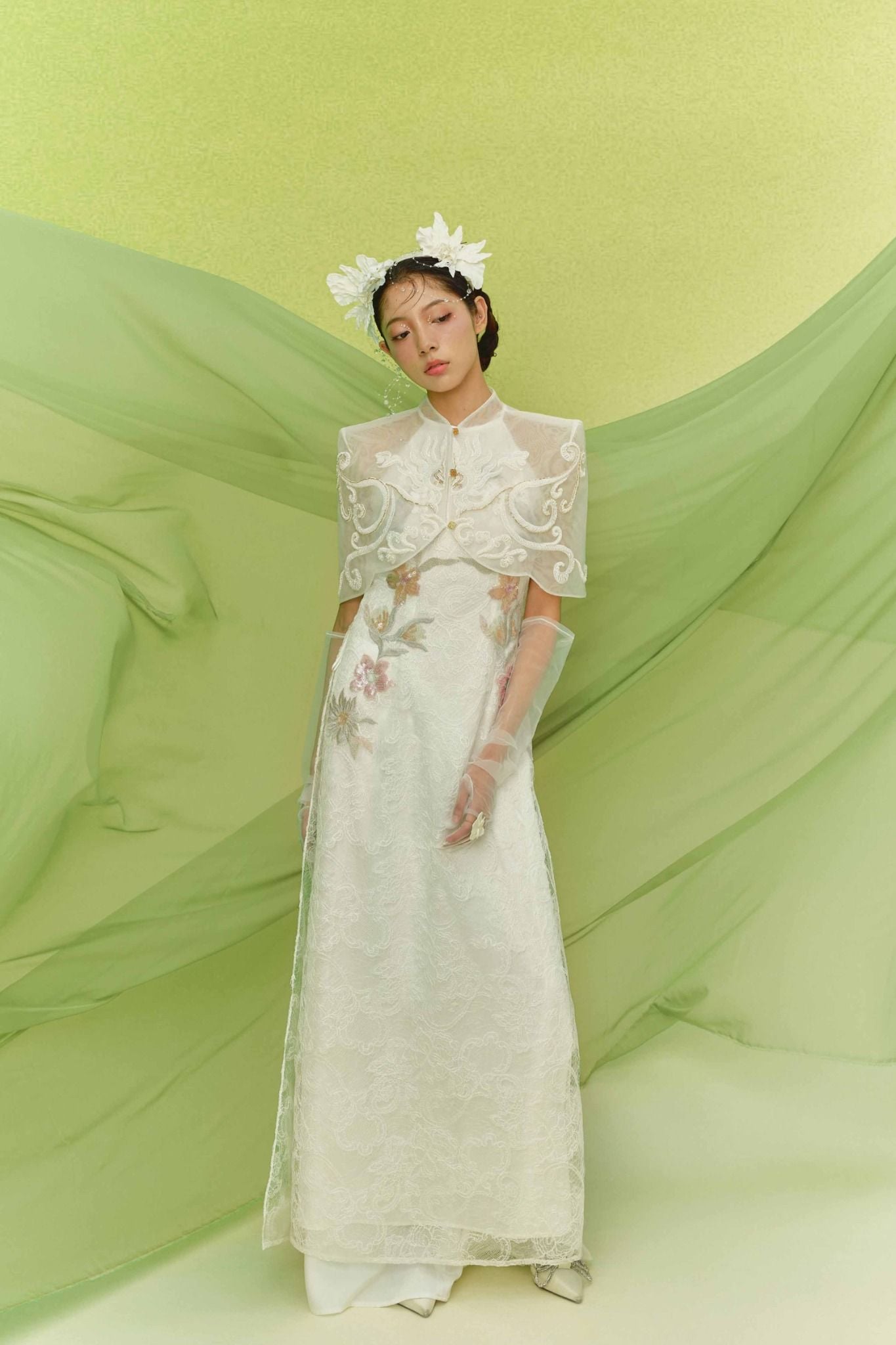 Áo Dài Đính Kết Yên Dao