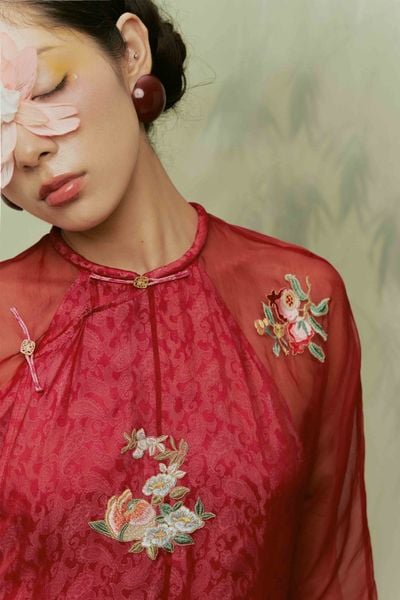  Áo Dài Tơ Tằm Yên Vũ 