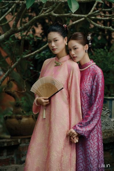  Áo Dài Tơ Tằm Đào Loan 