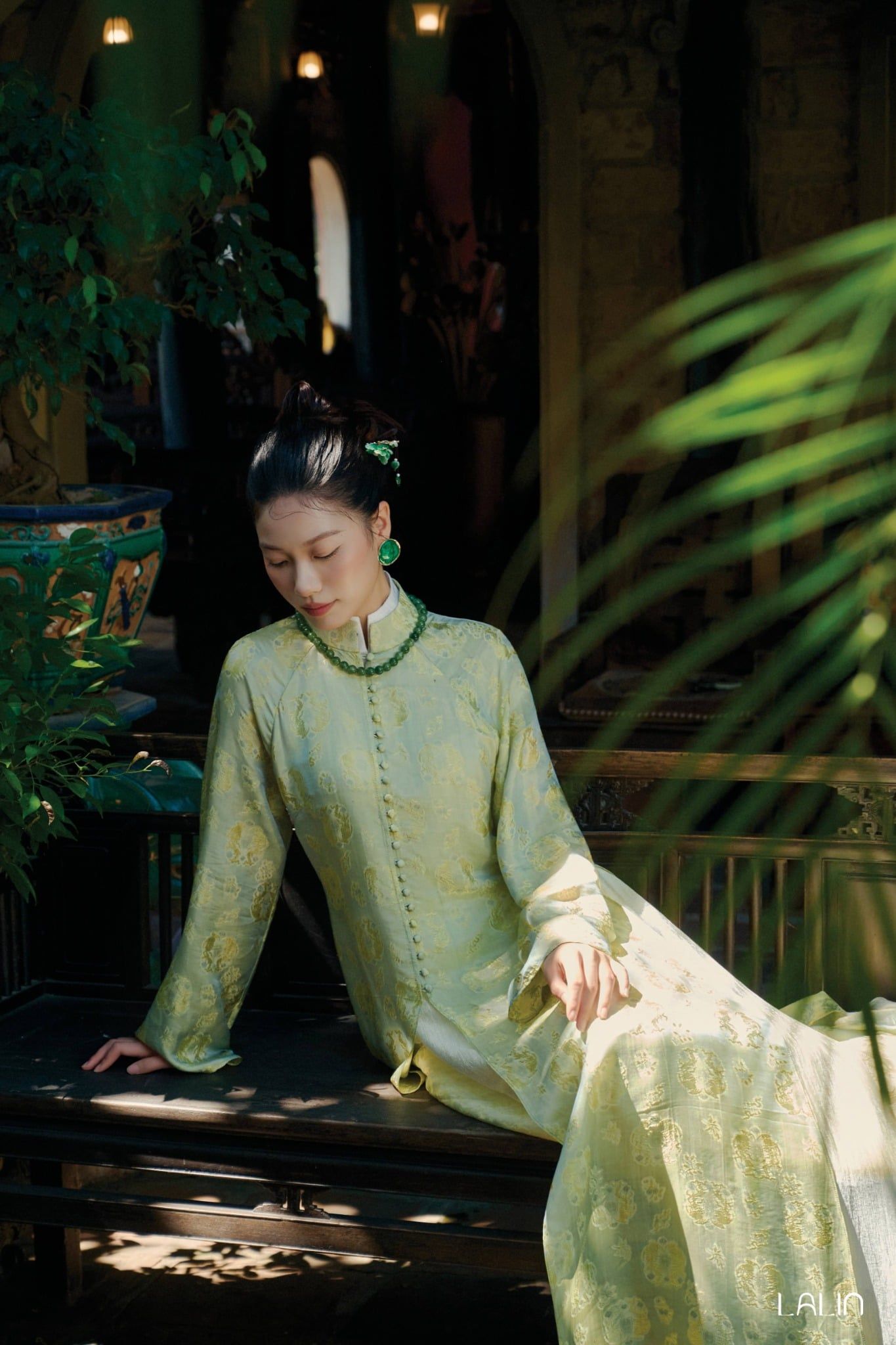 Áo Dài Tơ Tằm Hạ Bích