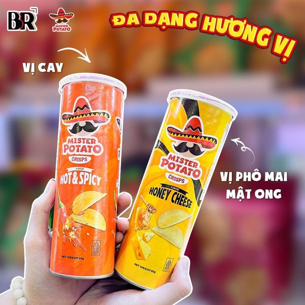 QT Bánh Snack Khoai Tây Chiên Lát Mister Potato Ăn Vặt (Lon x 85g)