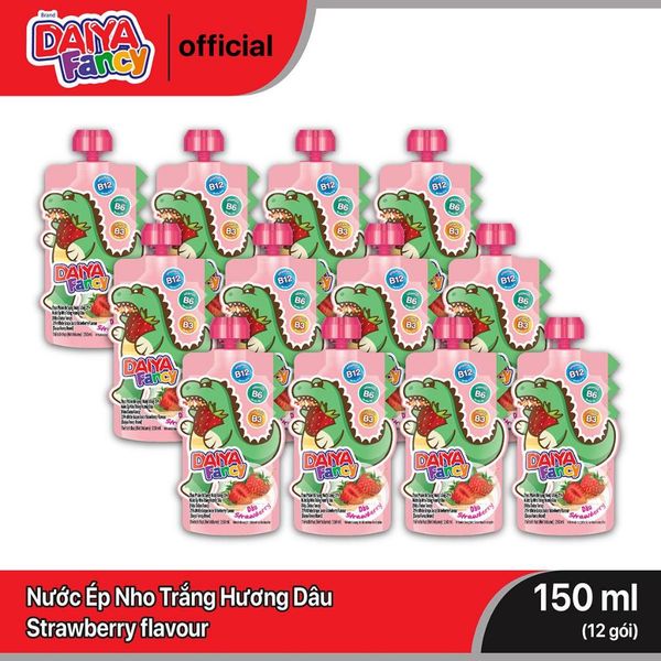 Nước Uống 25% Nước Ép Nho Trắng Hiệu Daiya Fancy 150ml VN (Hộp 12)