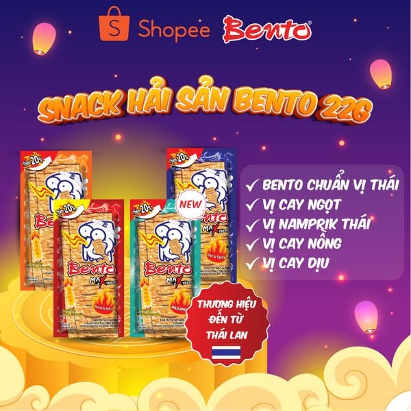 (QUÀ TẶNG KHÔNG BÁN) Snack Mực Hải Sản Bento 22g
