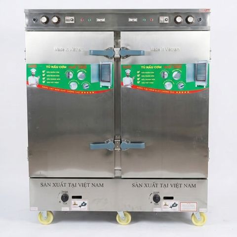 Tủ nấu cơm công nghiệp 24 khay bằng gas và điện Thái Long