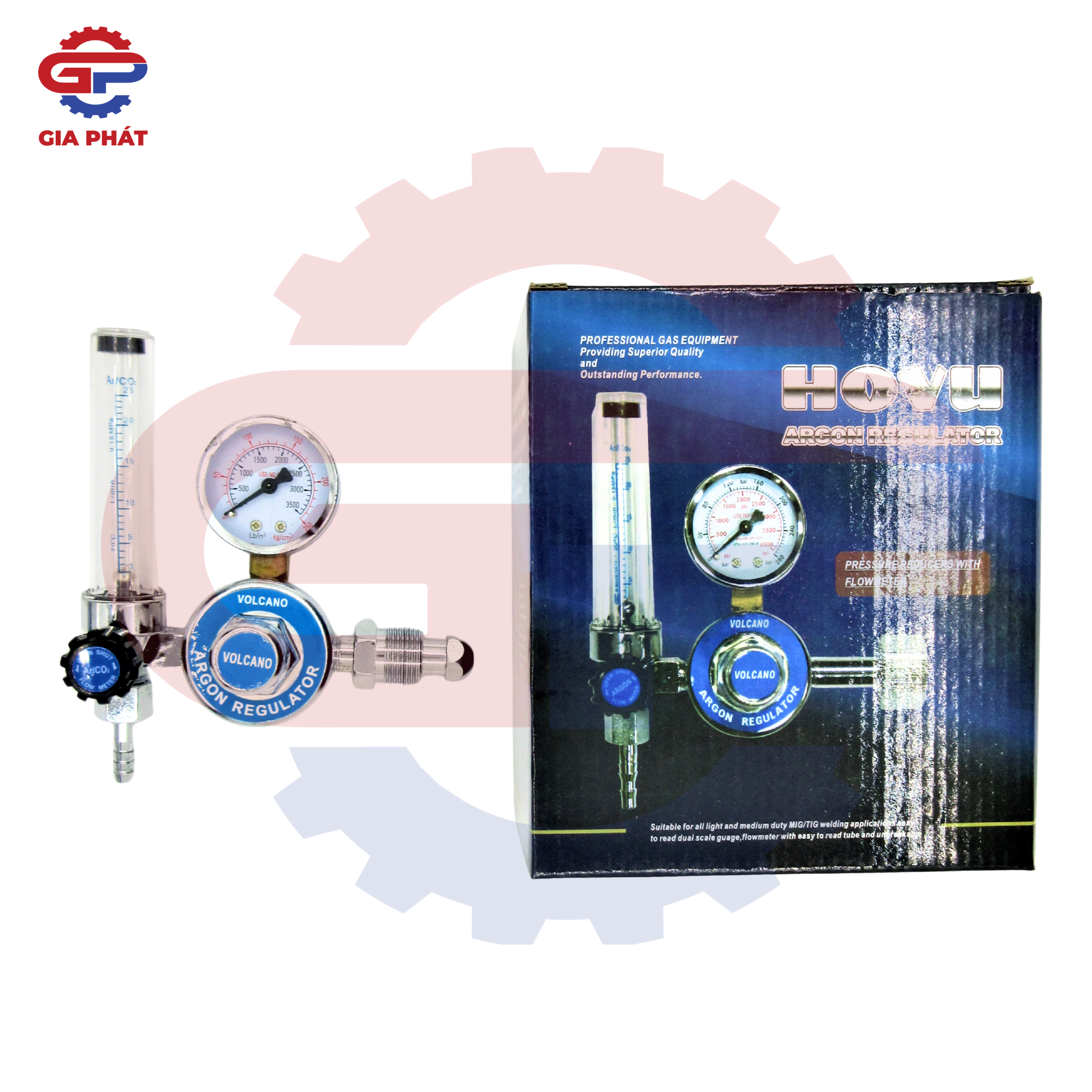 Đồng hồ khí Argon Hovu ren ngoài