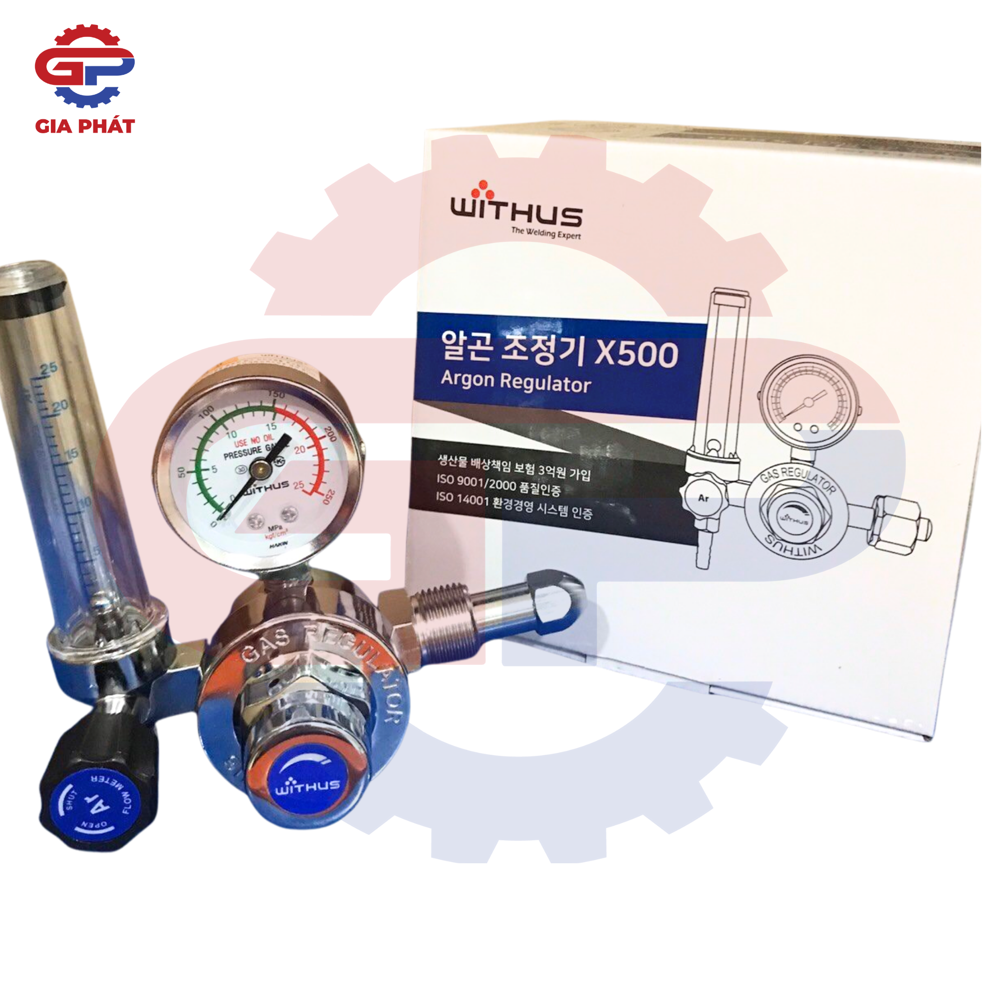 Đồng hồ khí Argon WITHUS X500 ren ngoài