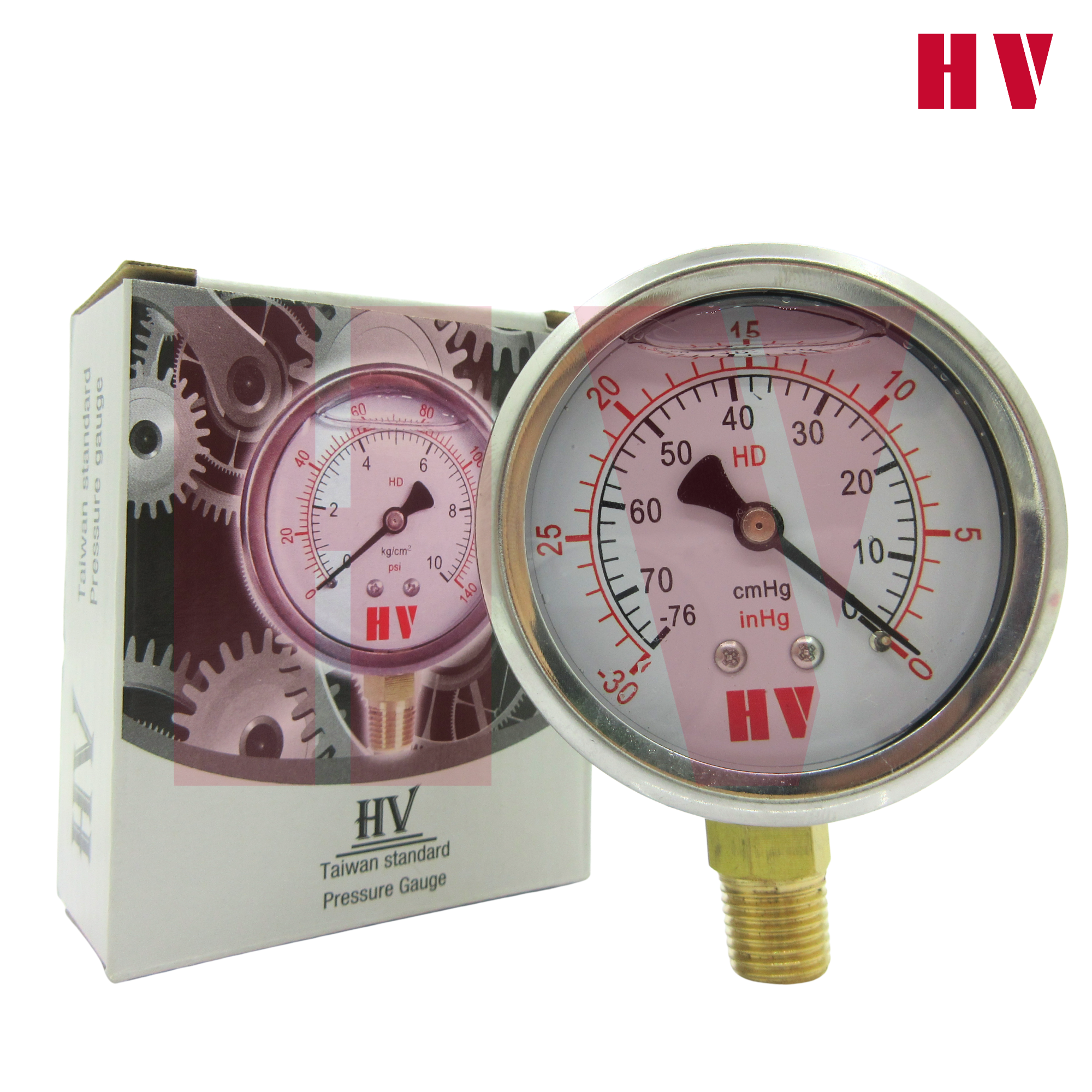 Đồng hồ đo áp suất dầu HV mặt 63