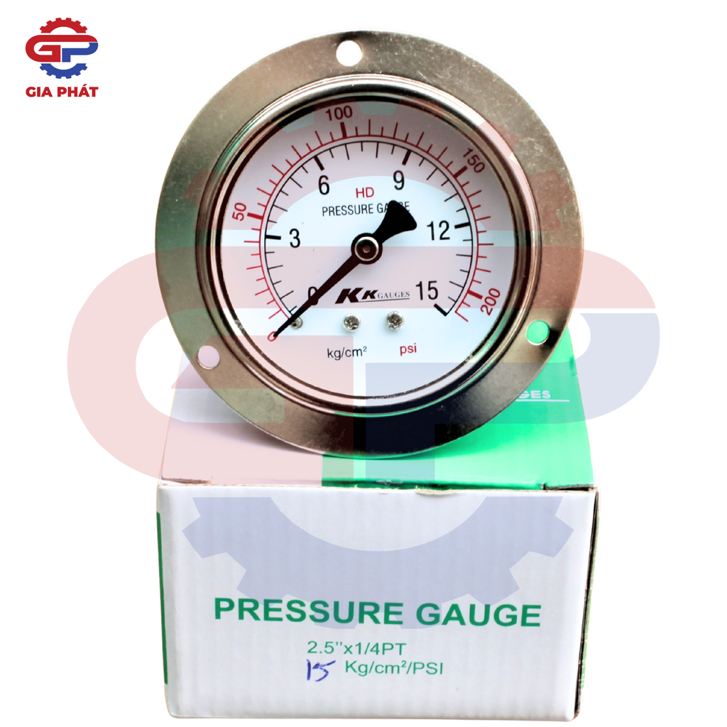 Đồng hồ đo áp suất hơi mặt 63 chân sau