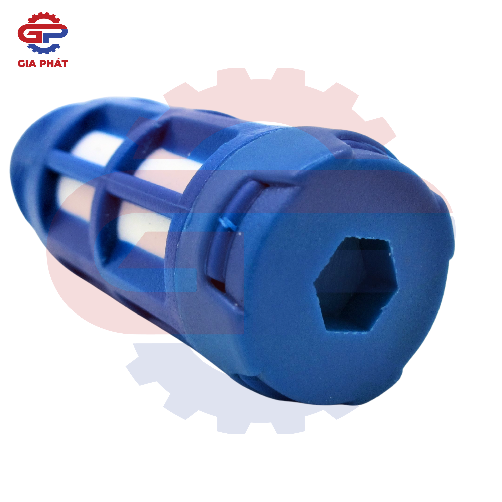 Giảm thanh khí nén nhựa xanh ren 13mm