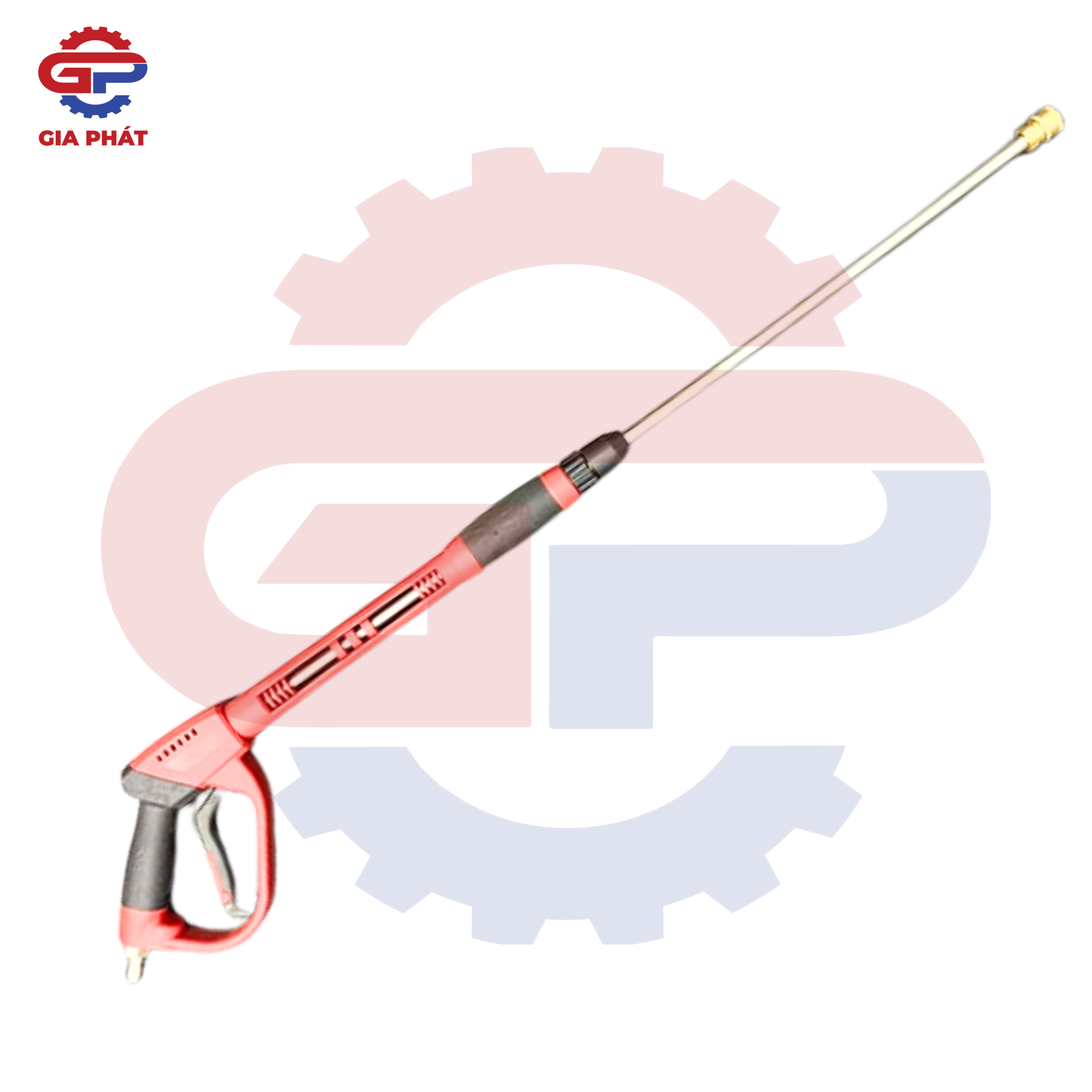 Súng rửa xe cao áp đen đỏ tay dài