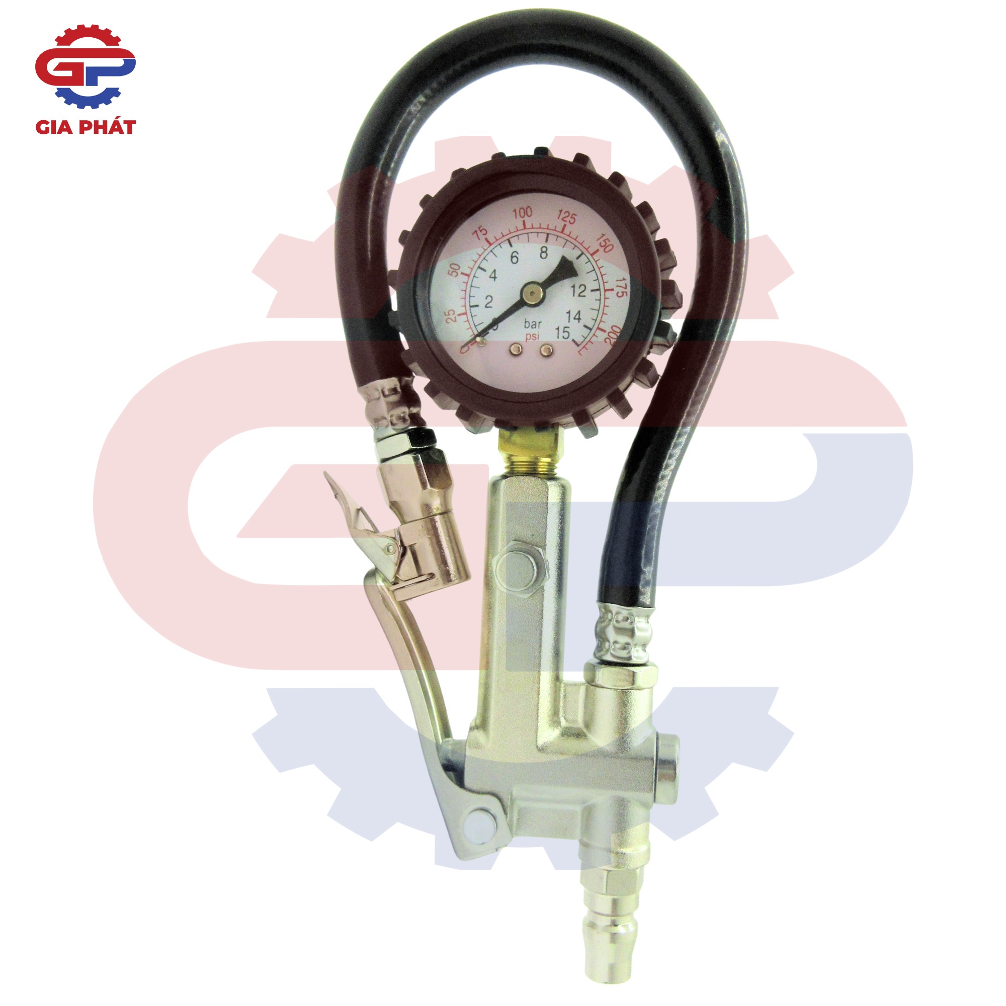 Tay bơm lốp có đồng hồ B50 Đài Loan