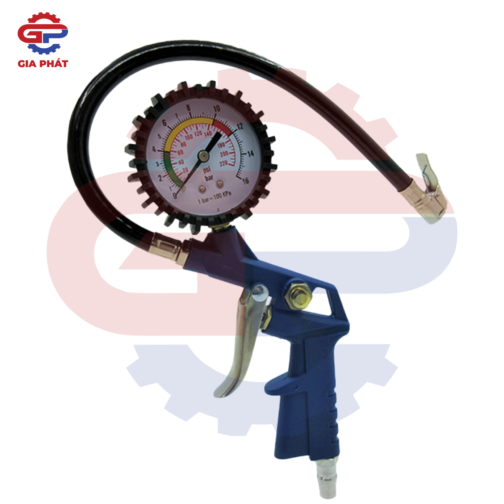 Tay bơm lốp có đồng hồ