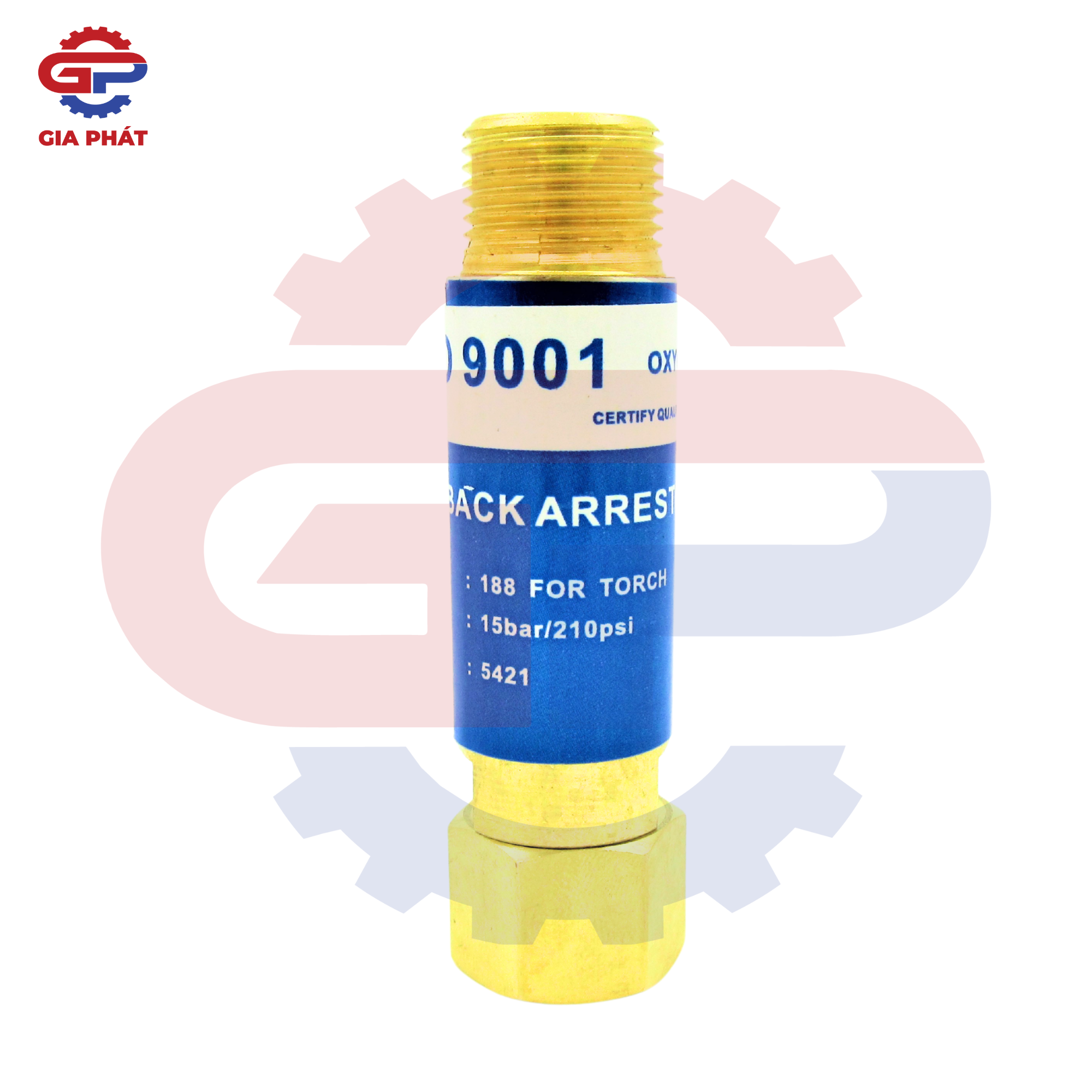 Van chống cháy ngược gió đá (oxy/gas) gắn đồng hồ và tay cắt