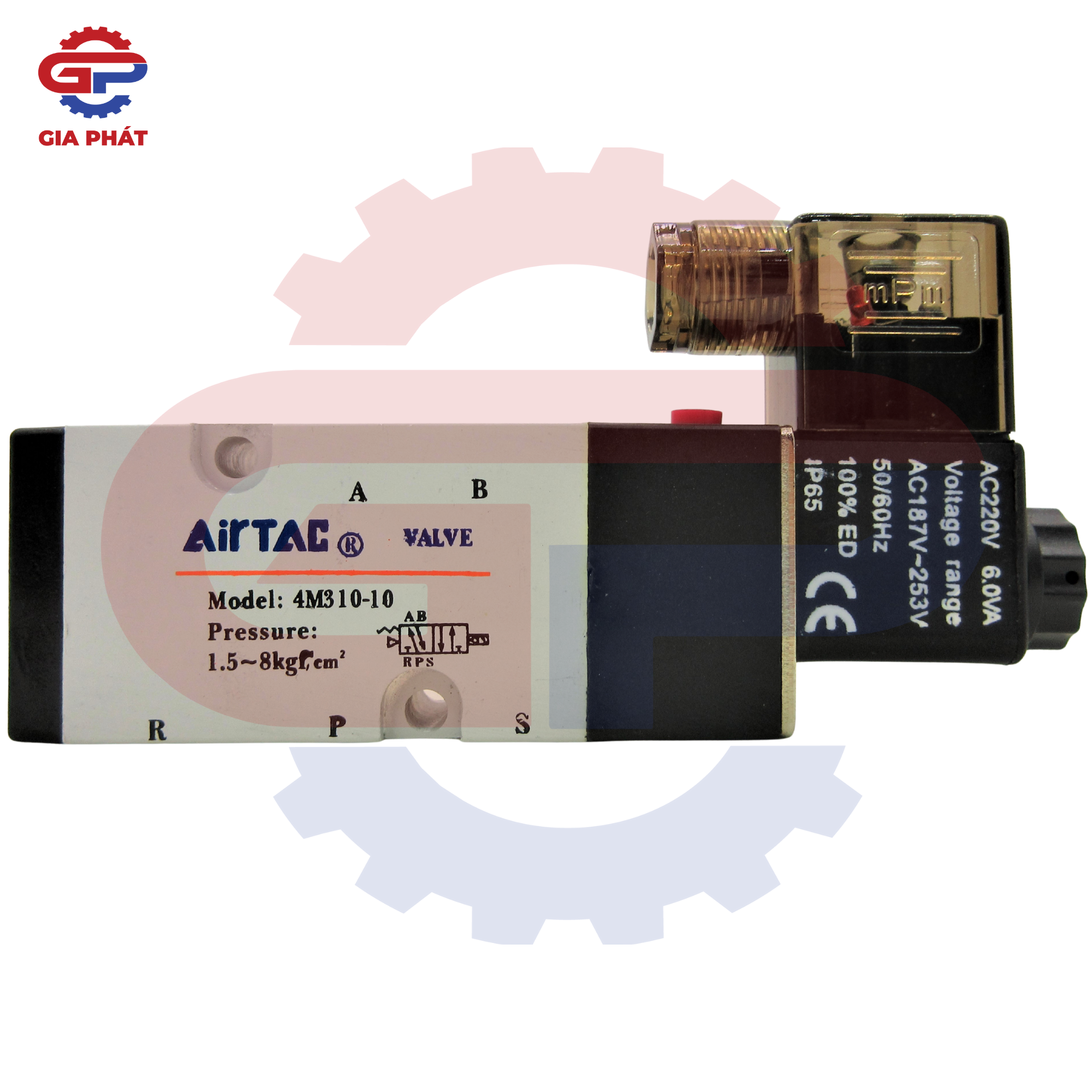 Van điện từ Airtac 5 ngã 1 đầu coil 4M cao cấp