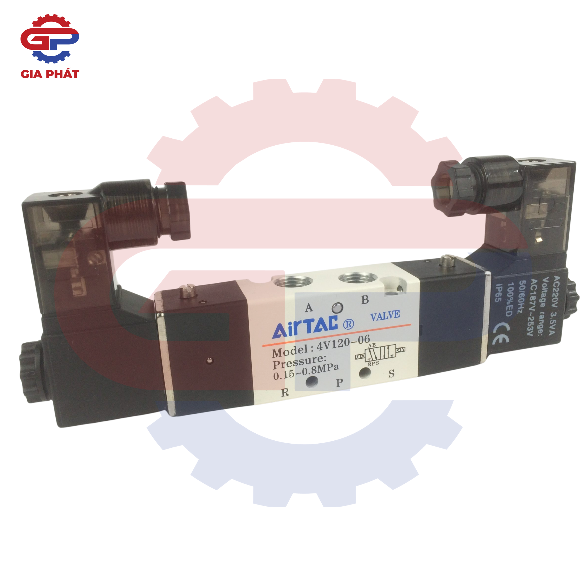 Van điện từ Airtac 5 ngã 2 đầu coil 2 vị trí cao cấp