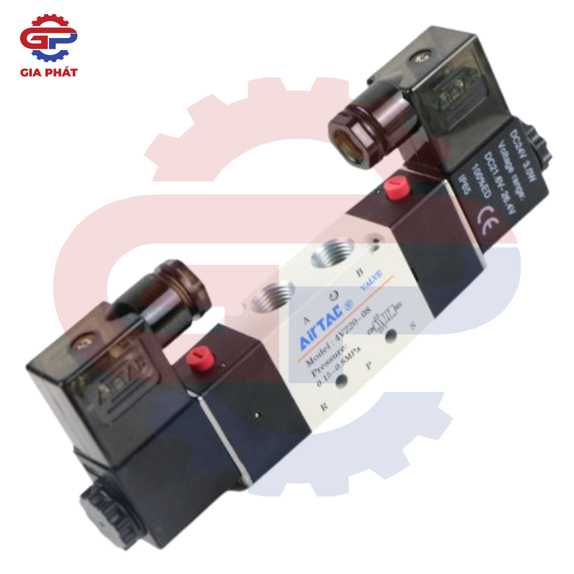 Van điện từ Airtac 5 ngã 2 đầu coil 2 vị trí cao cấp