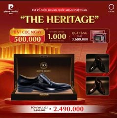 Giày Tây Buộc Dây Brogue Da Bò Pierre Cardin PCMFWLI 375