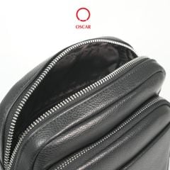  Túi Đeo Chéo Nam Oscar - 067 (Da Vân Hạt Cổ Điển, Thiết Kế Đa Ngăn Tiện Dụng) 
