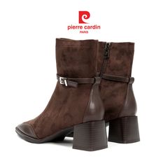 Giày boots nữ Pierre Cardin đế vuông cao 5cm - 294