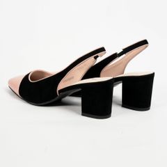  Giày Cao Gót Slingback Pierre Cardin Mã 303 - Gót Vuông Phối Màu Sang Trọng 