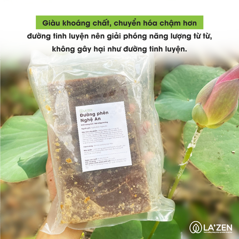 Đường mía thô (đường phên) 1 thanh (100-120gr) tự nhiên Nghệ An - La'zen