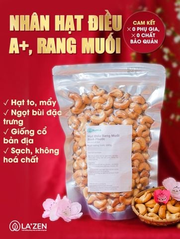 Hạt điều lụa tách vỏ rang muối Bình Phước loại A