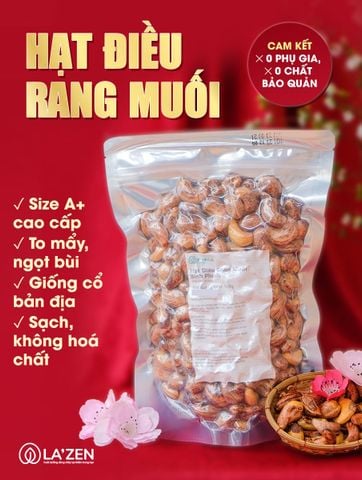 Hạt điều lụa nguyên vỏ rang muối Bình Phước loại A