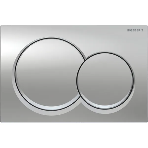 Mặt nạ nhấn xả của bàn cầu treo tường, hiệu GEBERIT, dòng Alpha01, xả kép, màu chrome mờ 115035461.