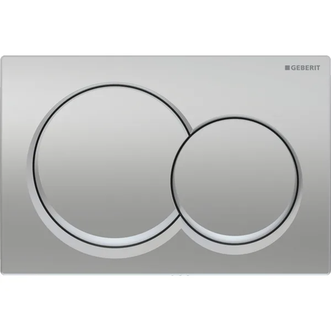 Mặt nạ nhấn xả của bàn cầu treo tường, hiệu GEBERIT, dòng Alpha01, xả kép, màu chrome mờ 115035461.