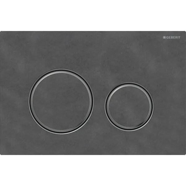 Mặt nạ nhấn xả Geberit Sigma21, xả kép, màu  chrome đen và đá phiến Mustang 115651JM1