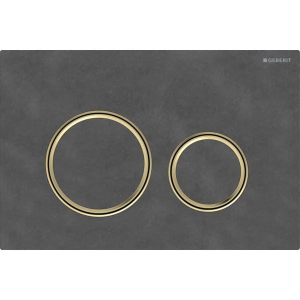 Mặt nạ nhấn xả Geberit Sigma21, xả kép, màu  vàng đồng và đá phiến Mustang 115652JM1