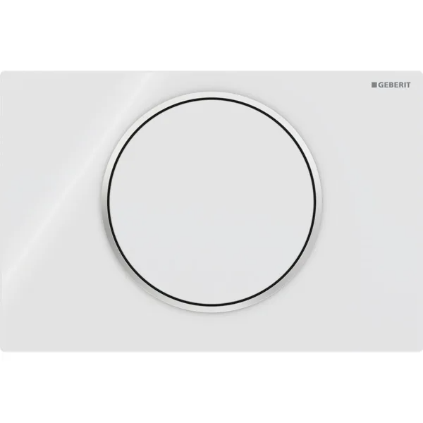 Mặt nạ nhấn xả Geberit Sigma10, chỉ xả khi nhấn, màu trắng viền chrome 115758KJ5
