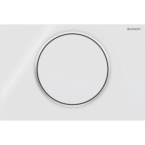 Mặt nạ nhấn xả Geberit Sigma10, chỉ xả khi nhấn, màu trắng viền chrome 115758KJ5