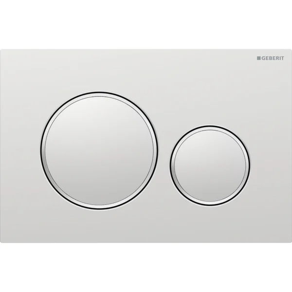 Mặt nạ nhấn xả Geberit Sigma20, xả kép, màu chrome mờ và chrome bóng, có phủ chống bám bẩn 115882JQ1