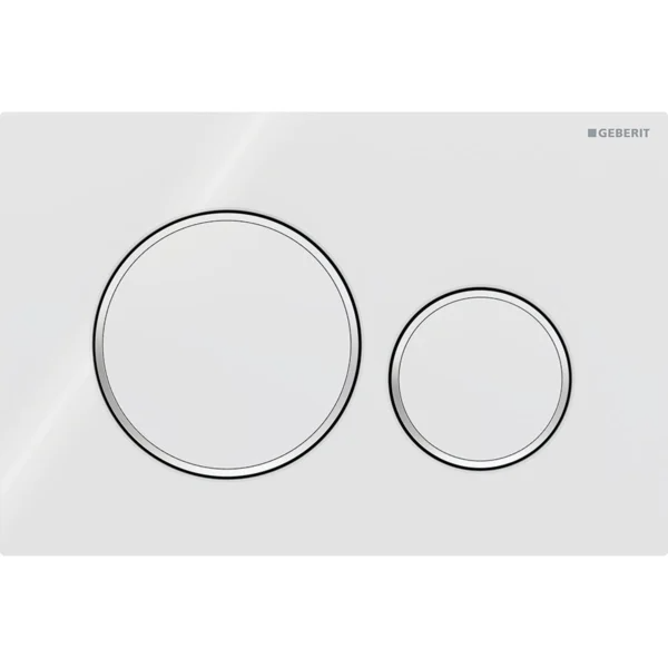 Mặt nạ nhấn xả Geberit Sigma20, xả kép, màu trắng và chorme bóng 115882KJ1