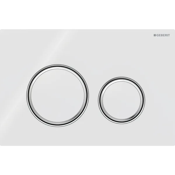 Mặt nạ nhấn xả Geberit Sigma21, xả kép, màu trắng và chrome 115884SI1