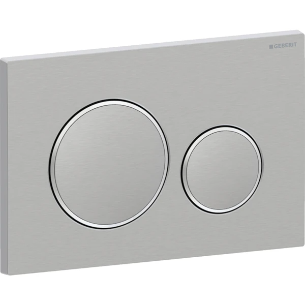 Mặt nạ nhấn xả Geberit Sigma20, xả kép, màu thép xước và bóng, có phủ chống bám bẩn 115889SN1