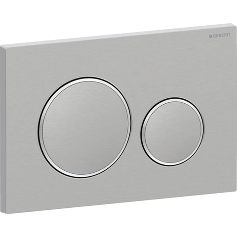 Mặt nạ nhấn xả Geberit Sigma20, xả kép, màu thép xước và bóng, có phủ chống bám bẩn 115889SN1