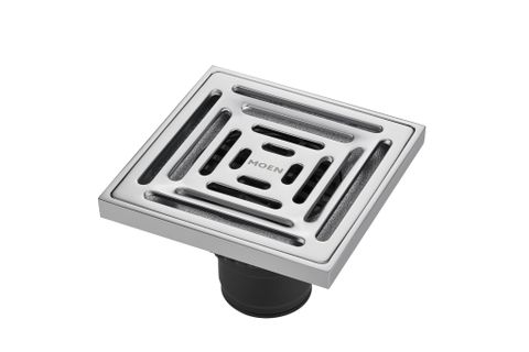 Ga thoát sàn vuông, màu Chrome, hiệu Moen, chất liệu Đồng, kích thước 100x100mm