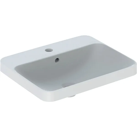 Chậu rửa đặt bàn Geberit VariForm, hình chữ nhật, có xả tràn, màu trắng, kích thước 55x45 cm 500740012