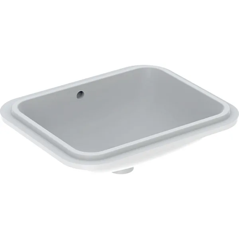 Chậu rửa đặt âm bàn Geberit VariForm, hình chữ nhật, kích thước 45x44, có xả tràn, màu trắng 500760012